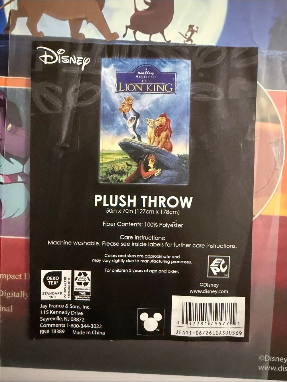 Disney The Lion King Multicolor Plush Throw Blanket – in VHS Tape Box!